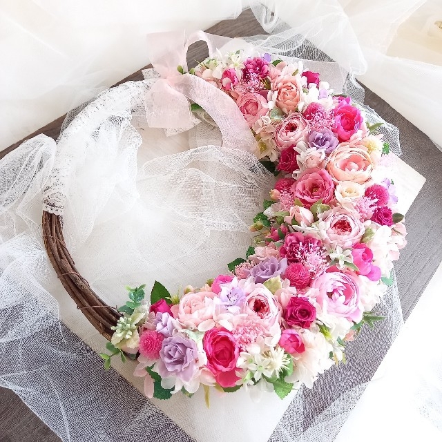 リースブーケ作品例ウェディング専門店リースブーケブートニアヘッドドレス花冠オーダー承ります