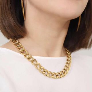 フィリップオーディベール(Philippe Audibert)のLARICA Wide Chain Necklace ゴールド(ネックレス)