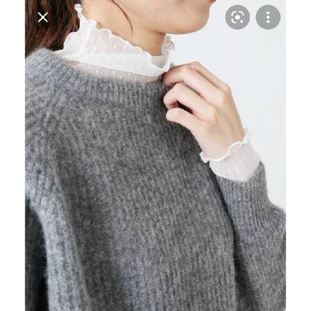 IENA LA BOUCLE ドットチュールタートルネックプルオーバー