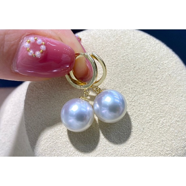 半額SALE☆ 【高級】天然淡水真珠 ピアス9-10mm k18 k - school3.if.ua
