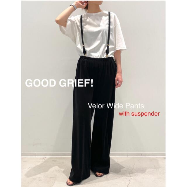 L'Appartement DEUXIEME CLASSE(アパルトモンドゥーズィエムクラス)のGOOD GRIEF！グッドグリーフVelor Wide Pant Suspen レディースのパンツ(カジュアルパンツ)の商品写真