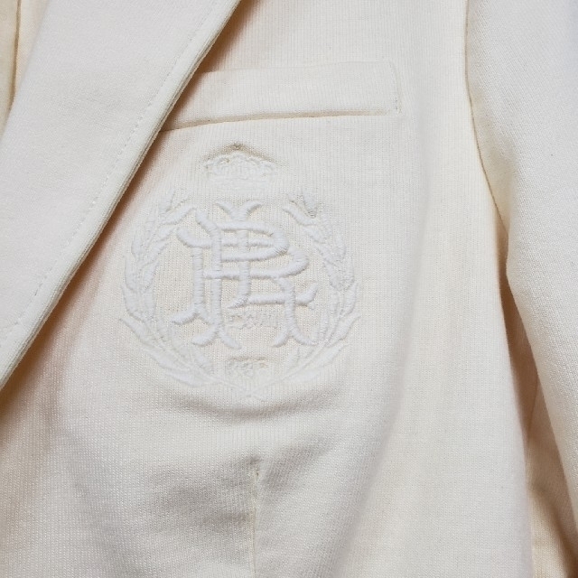 POLO RALPH LAUREN(ポロラルフローレン)のポロラルフローレン　ブレザージャケット　オフホワイト胸ポケット刺繍エンブレム レディースのジャケット/アウター(テーラードジャケット)の商品写真