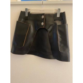 フミカウチダ(FUMIKA_UCHIDA)のFUMIKA_UCHIDA Leather Pocket Skirt(ミニスカート)