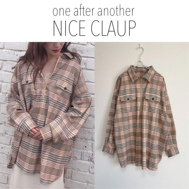 one after another NICE CLAUP(ワンアフターアナザーナイスクラップ)のNICE CLAUP ハーフジップオーバーサイズシャツ　ZARA H&M レディースのトップス(シャツ/ブラウス(長袖/七分))の商品写真