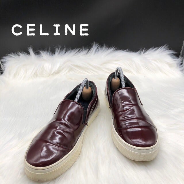 CELINE 可愛い ホワイト スニーカー 紐靴 ローファー 厚底 スリッポン