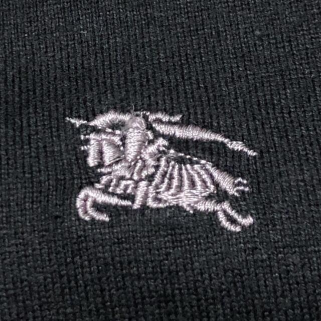 【美品】 バーバリー ブラックレーベル M イタリア糸製 肩ライン ロゴ刺繍