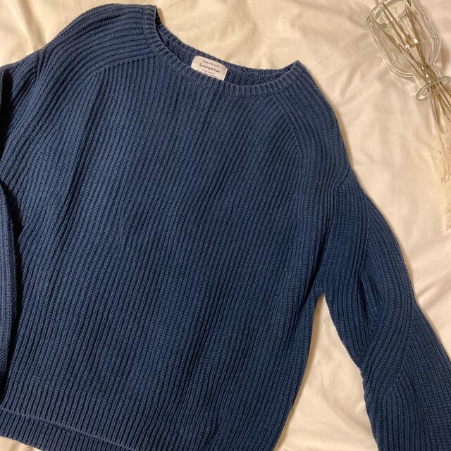 UNITED ARROWS(ユナイテッドアローズ)の【green label relaxing】コットン ニット ネイビー レディースのトップス(ニット/セーター)の商品写真