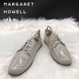 マーガレットハウエル(MARGARET HOWELL)のマーガレットハウエル 22.5 エナメル フラット シューズ レースアップ(ローファー/革靴)