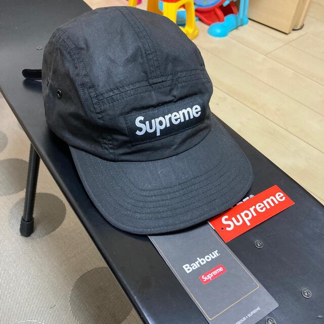 supreme barbour waxed cotton cap black