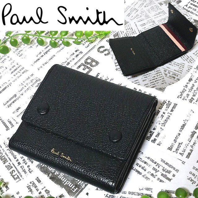 適当な価格 Paul Smith レザー ブラック  マルチカラー 3つ折り財布 【極美品】ポールスミス - 折り財布