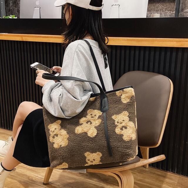 クマ くまちゃんもこもこ ハンドバッグ トートバッグ クマ ベア