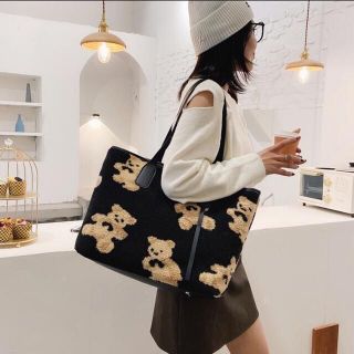 クマ くまちゃんもこもこ ハンドバッグ トートバッグ クマ ベア
