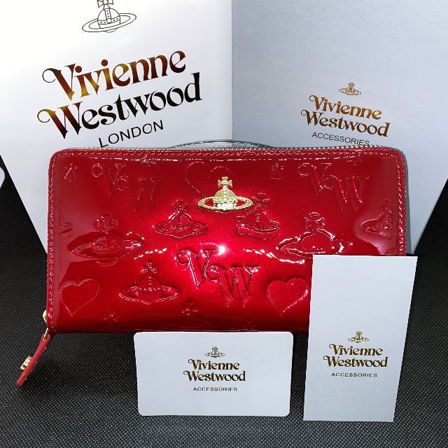 財布【半額セール】新品　本物　ヴィヴィアンウエスウッド 財布　レッド　エナメル