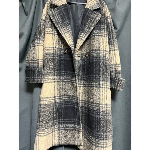 ANAP(アナップ)のチェック柄ラグランコート レディースのジャケット/アウター(チェスターコート)の商品写真