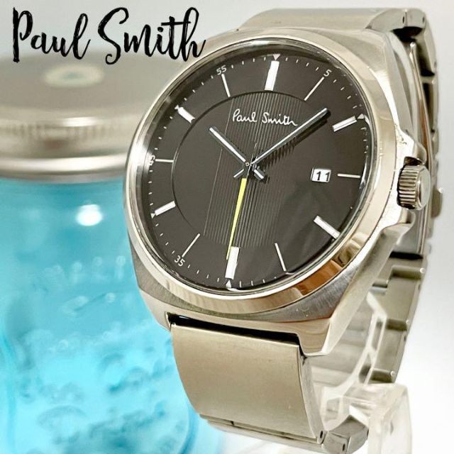 時計448 ポールスミス時計　メンズ腕時計　箱付き　ブラック　デイト入り　人気