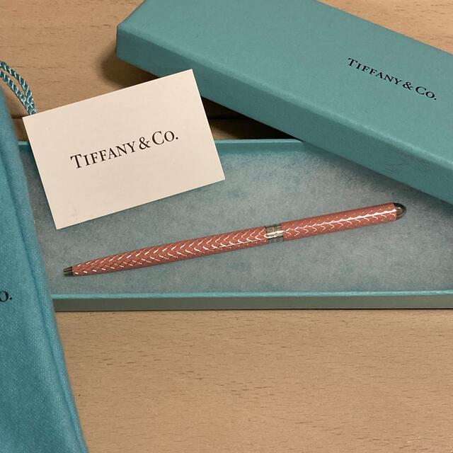 ティファニー TIFFANY ボールペン 回転式 ピンク×シルバー