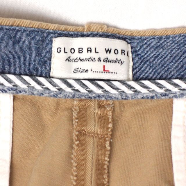 GLOBAL WORK(グローバルワーク)のGLOBAL WORK コットン ストレートチノパン ベージュ Lサイズ メンズのパンツ(チノパン)の商品写真