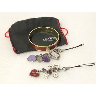 コーチ(COACH)の良品 コーチ ストラップ バングル　３点セット キーホルダー (ブレスレット/バングル)