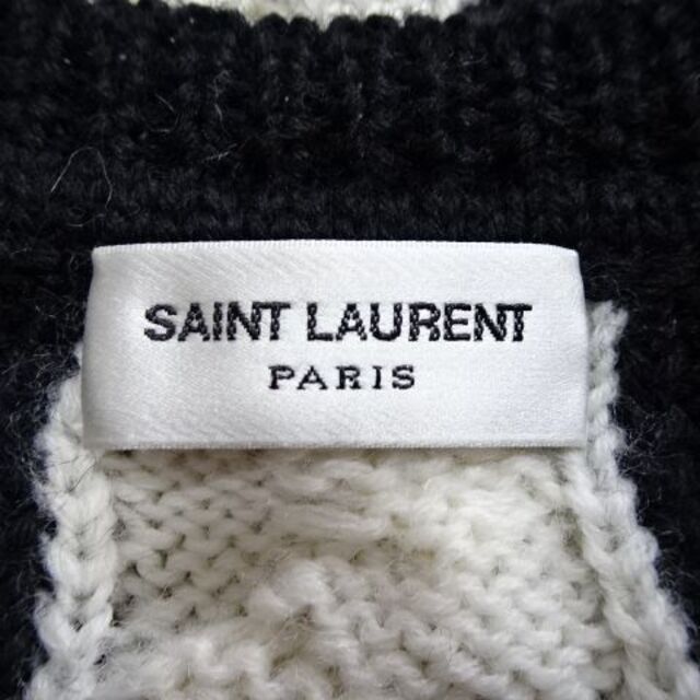 Saint Laurent(サンローラン)の【新品未使用】Saint LaurentサンローランケーブルニットM黒白 レディースのトップス(ニット/セーター)の商品写真