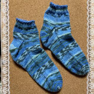 opal毛糸で編んだ手編み靴下④(レッグウェア)