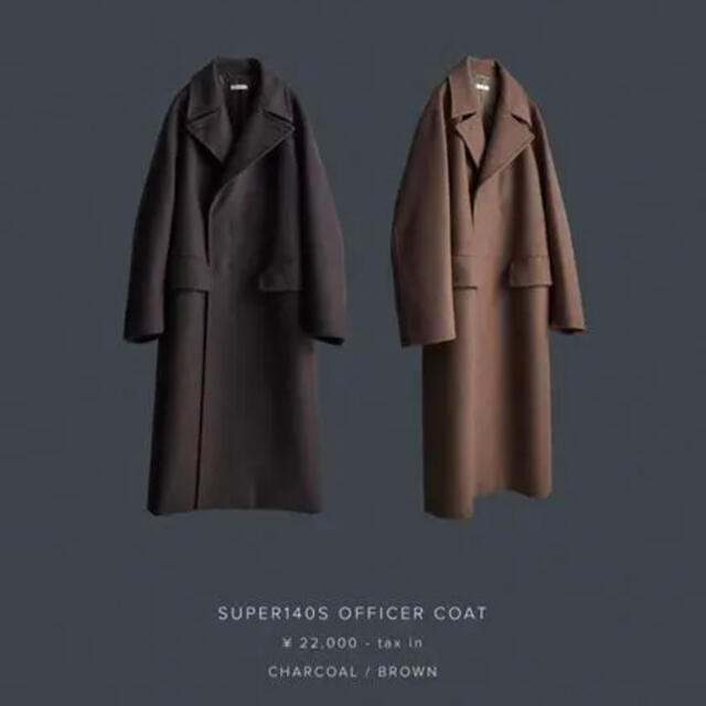 新品未使用】Super140s OFFICER COAT 新品未使用 greysearchafrica.com