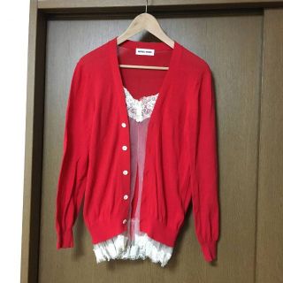 ミュベールワーク(MUVEIL WORK)のMUVEIL WORK ミュベールワーク レース チュール カーディガン 38(カーディガン)