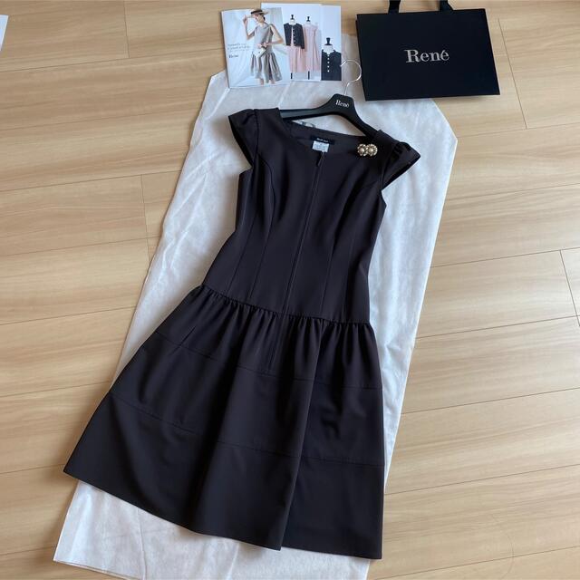 Rene ルネ フィットアンドフレア ワンピース 34 【保証書付】 8820円