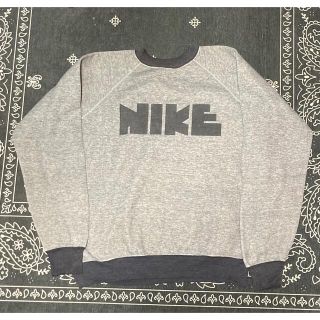 ナイキ(NIKE)のUSA製 70s NIKE ナイキ ゴツナイキ 染み込みプリント スウェット(スウェット)