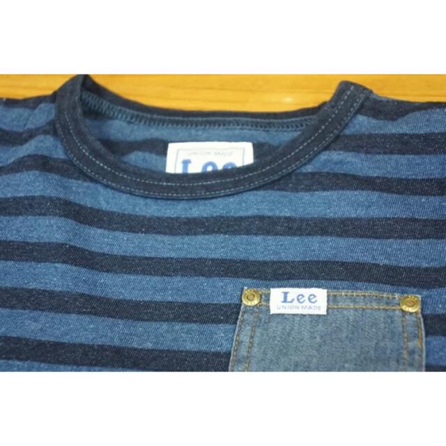 Lee(リー)のLee×StompStamp インディゴ先染めボーダーロングTシャツ 90cm キッズ/ベビー/マタニティのキッズ服男の子用(90cm~)(Tシャツ/カットソー)の商品写真