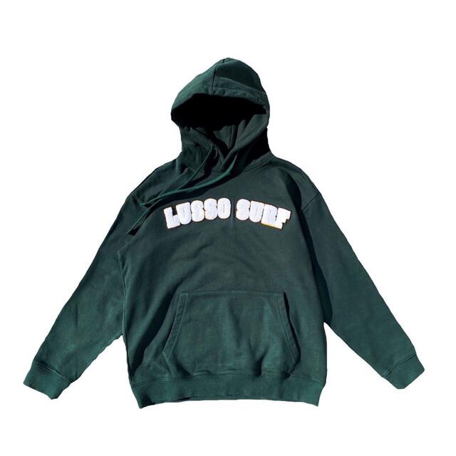 STUSSY - ストリート系 LUSSO SURF 刺繍ロゴパーカー グリーン Lサイズ