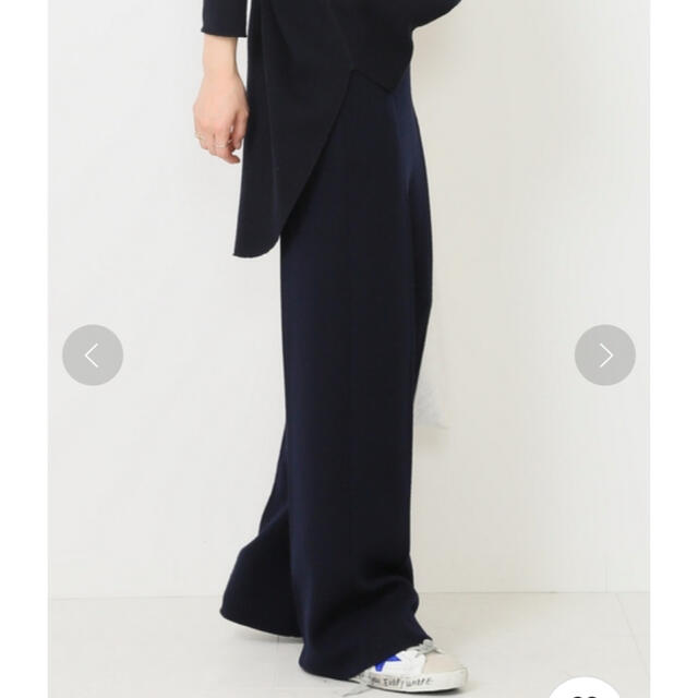 大人気の ドゥーズィエムクラス - CLASSE DEUXIEME ニット パンツ ネイビー エレガント カジュアルパンツ 大人気の ドゥーズィエムクラス - CLASSE DEUXIEME ニット パンツ ネイビー エレガント カジュアルパンツ