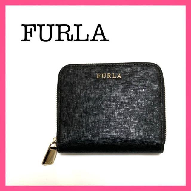 【新品】 FURLA BABYLON 二つ折り財布　ラウンドジップ ブラック