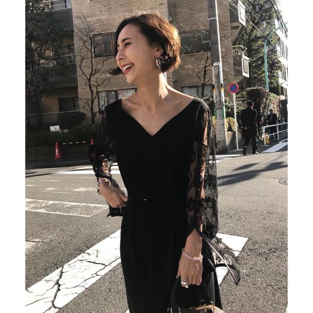 Ameri VINTAGE(アメリヴィンテージ)の【kiy様専用】Ameri LACE SLEEVE REFIND DRESS レディースのワンピース(ロングワンピース/マキシワンピース)の商品写真