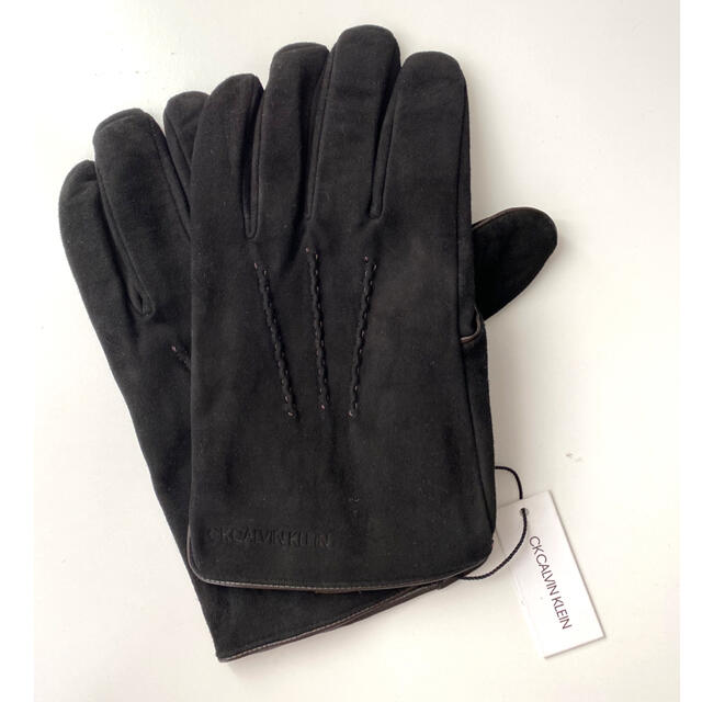 Calvin Klein(カルバンクライン)のカルバンクライン メンズ 手袋 ブラック スエード 二枚仕立て 未使用 メンズのファッション小物(手袋)の商品写真