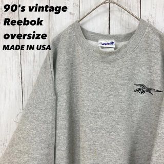 リーボック(Reebok)の【90's vintage】Reebokリーボック刺繍ロゴスウェットゆるだぼ男女(スウェット)