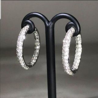 新春特別価格♪１ct⭐ダイヤモンドパヴェフープピアス