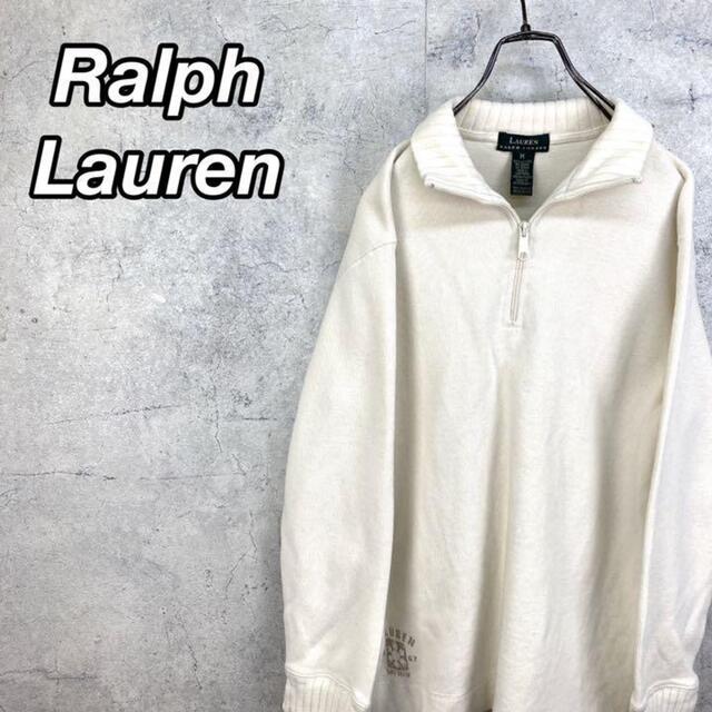 Ralph Lauren(ラルフローレン)の希少 90s ラルフローレン ハーフジップスウェット プリント レディースのトップス(トレーナー/スウェット)の商品写真