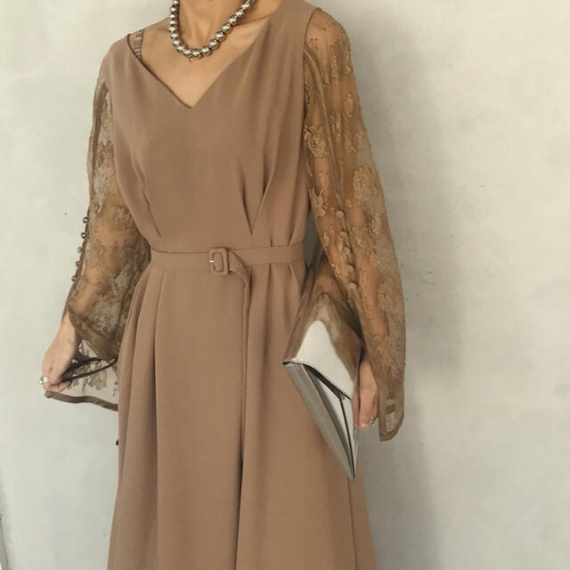 アメリヴィンテージ LACE SLEEVE REFINED DRESS