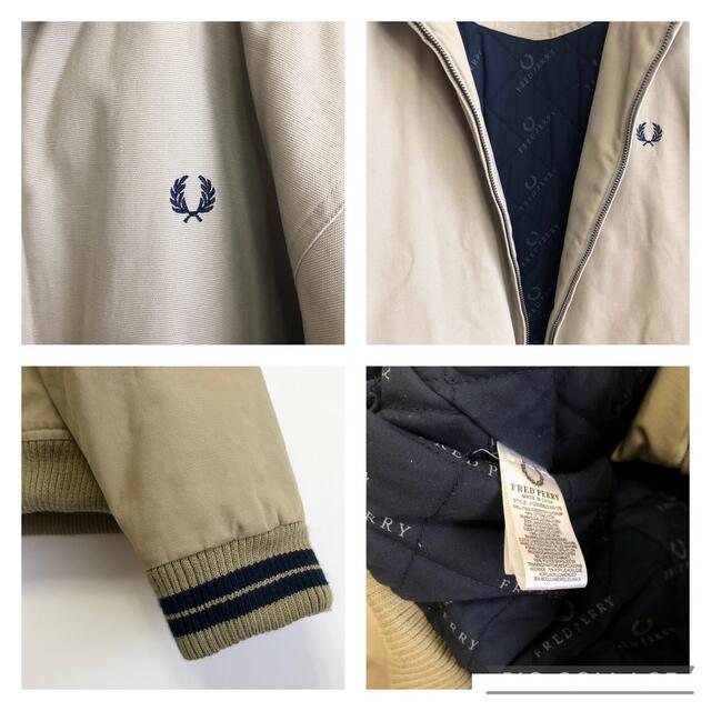 FRED PERRY(フレッドペリー)の古着　フレッドペリー　中綿ジャケット　Ｍ　裏地キルトロゴ　フルジップ メンズのジャケット/アウター(ブルゾン)の商品写真