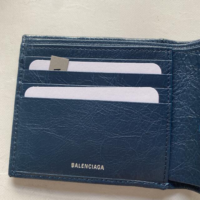 新品未使用 balenciaga 二つ折り財布 バレンシアガブルーネイビー