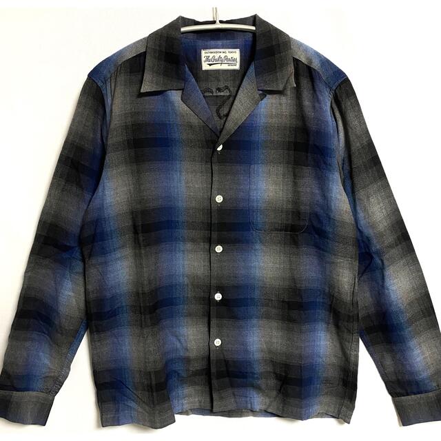 本物の ワコマリアWACKO MARIA オンブレチェックシャツ BLUE 21FW