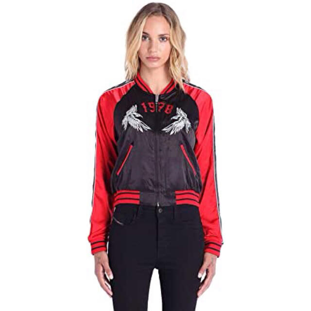 DIESEL - DIESEL スカジャン イーグル リバーシブル ブラック XS
