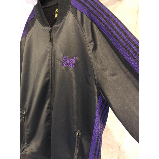 最安値(即完品)needles ニードルズ トラックジャケット 黒×紫　XS