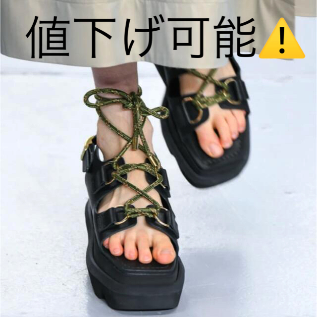 ヤマト工芸 sacai サカイ ストラップ ウエッジ サンダル 21SS 厚底