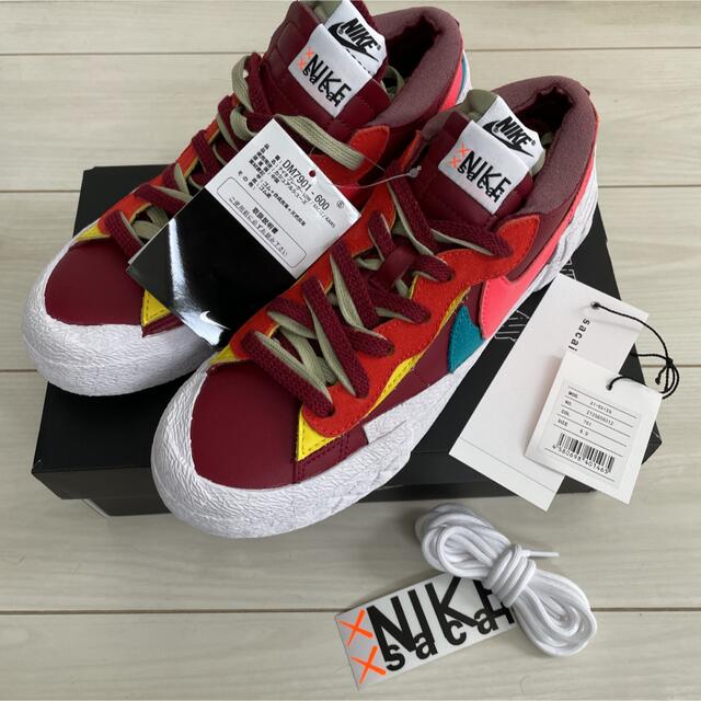 24 Nike sacai KAWS Blazer Low Team Red 赤