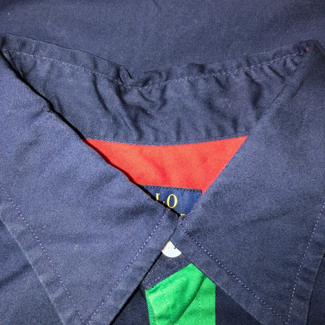 POLO RALPH LAUREN(ポロラルフローレン)のRalph Lauren バイカラーシャツワンピース カラフル size6 レディースのワンピース(ひざ丈ワンピース)の商品写真