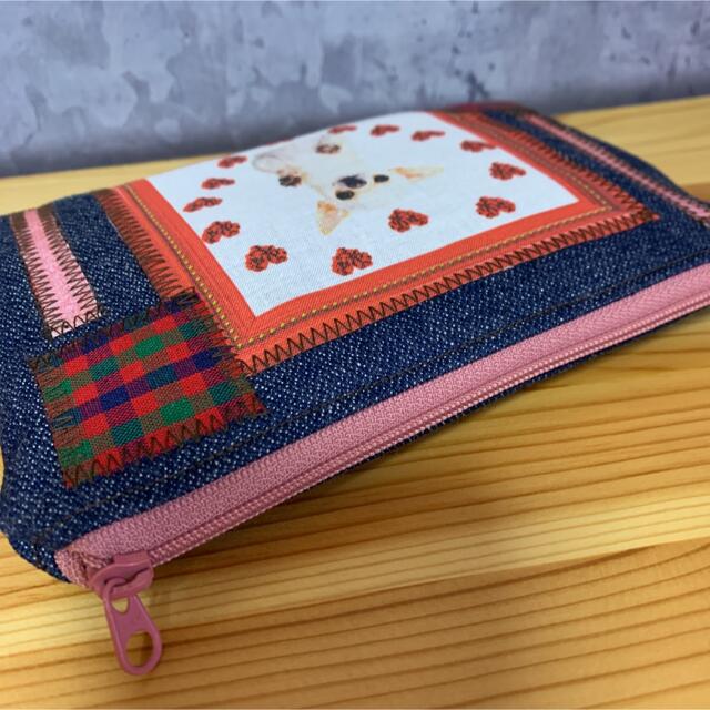 最前線の パンダ♡パッチワーク柄 ブルー ハンドメイド