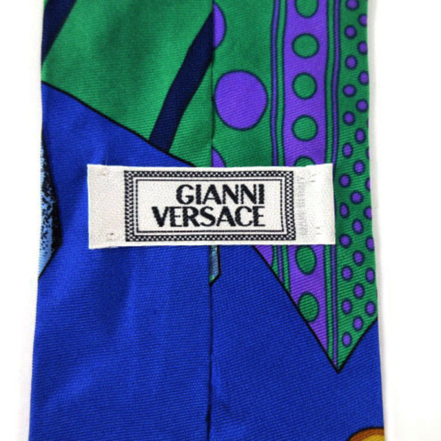 GIANNI VERSACE ネクタイ レア シルク 伊製 総柄 マルチカラー