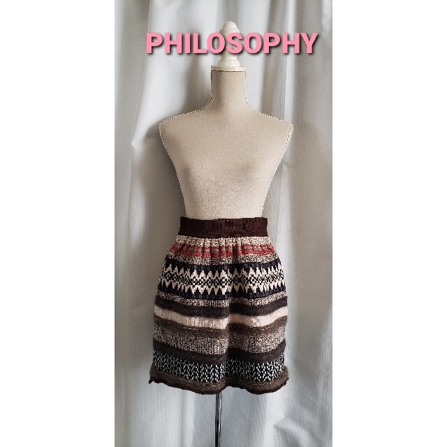 MACKINTOSH PHILOSOPHY(マッキントッシュフィロソフィー)の未使用品レベル　Macintosh　フィロソフィー　渋可愛いニットスカート レディースのスカート(ミニスカート)の商品写真