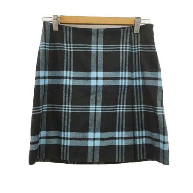 UNTITLED(アンタイトル)のアンタイトル スカート 台形 タイト ミニ チェック ウール 1 グレー 水色 レディースのスカート(ミニスカート)の商品写真